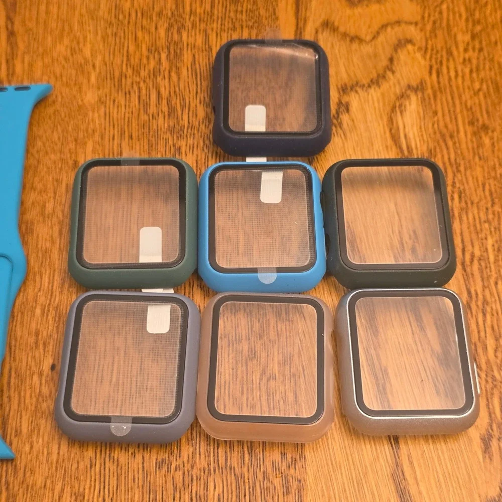 Apple Watch Accessory Bundle 4 Silicone Sport Bands & 7 Screen Protector Cases
